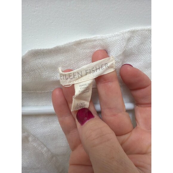 Eileen Fisher White Linen Tunic Top Womens L/XL - Picture 2 of 5